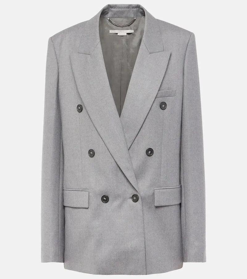 Stella McCartney Double-breasted wool flannel blazer | LYBSTORE