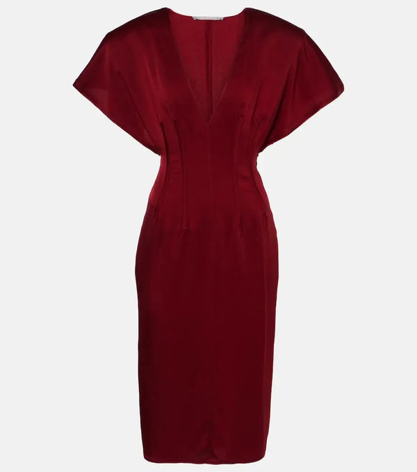 Stella McCartney Draped satin midi dress | LYBSTORE