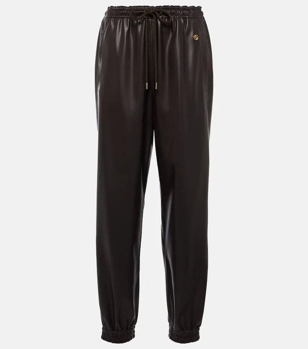 Stella McCartney Faux leather sweatpants | LYBSTORE