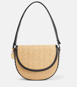 Stella McCartney Frayme Medium raffia shoulder bag | LYBSTORE