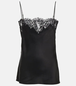 Stella McCartney Satin and lace tank top | LYBSTORE