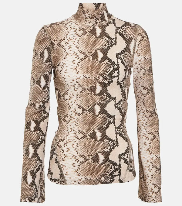 Stella McCartney Snake-print turtleneck top | LYBSTORE