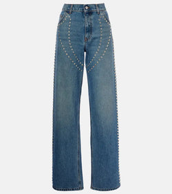 Stella McCartney Studded low-rise wide-leg jeans