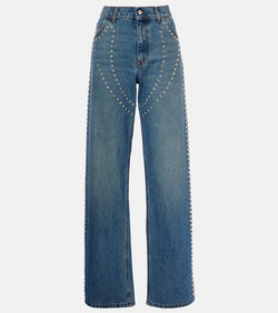 Stella McCartney Studded low-rise wide-leg jeans