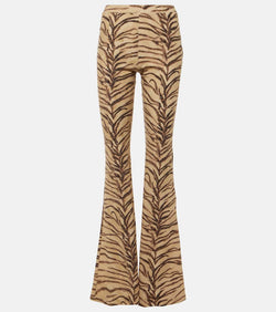 Stella McCartney Tiger-print jersey flared pants