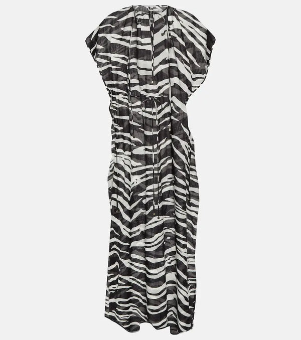 Stella McCartney Zebra-print cotton maxi dress | LYBSTORE