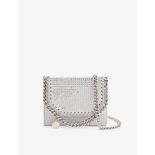 Womens Stella Mccartney Falabella crystal-embellished woven shoulder bag