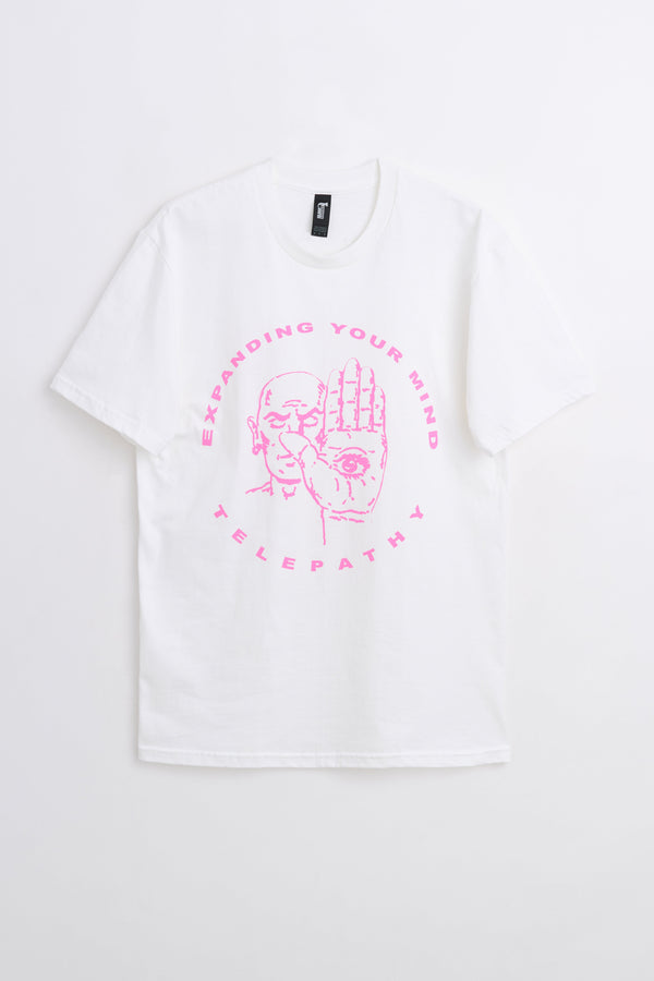 Club Telepathy Expanding Your Mind T-shirt White  Pink