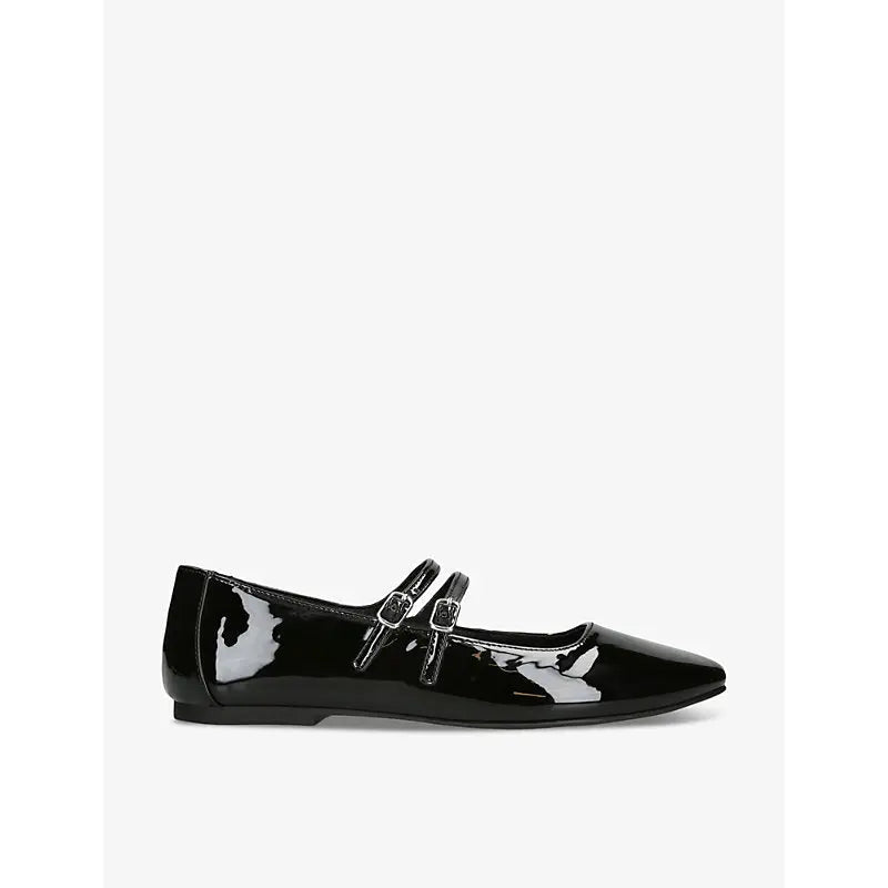 Steve Madden Alisah double-buckle patent faux-leather ballet flats | Steve Madden