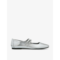 Steve Madden Alisah double-strap patent faux-leather ballet flats