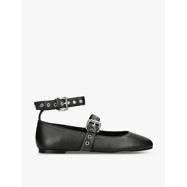 Steve Madden Macbeth eyelet-embellished leather ballet flats | Steve Madden