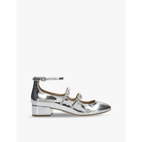 Womens Steve Madden Marjorie two-strap patent-leather heeded Mary-Janes