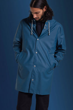 Stutterheim Stockholm Lightweight Raincoat Petrol blue