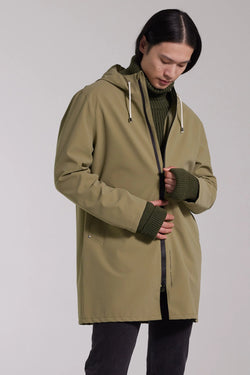 Stutterheim Stockholm Lightweight Zip Matte Raincoat Aloe