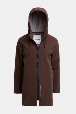 Stockholm Lightweight Zip Matte Raincoat Dark Brown