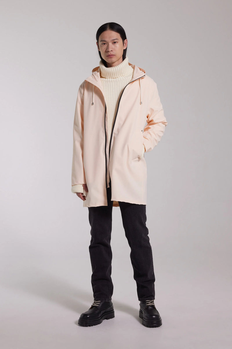 Stutterheim Stockholm Lightweight Zip Matte Raincoat Peach