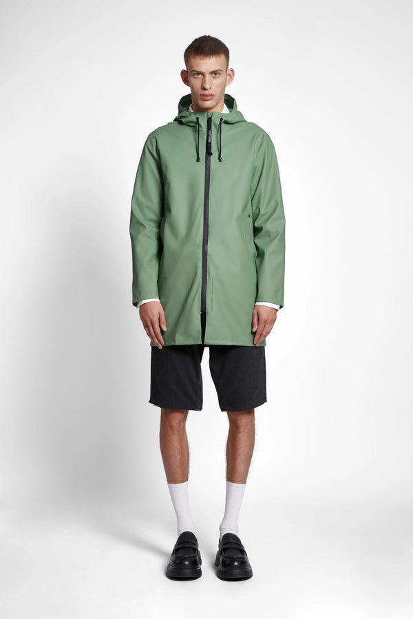 Stutterheim Stockholm Lightweight Zip Raincoat Loden Green