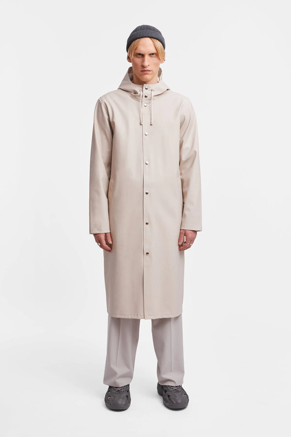 Stutterheim Stockholm Long Print Raincoat Light Sand