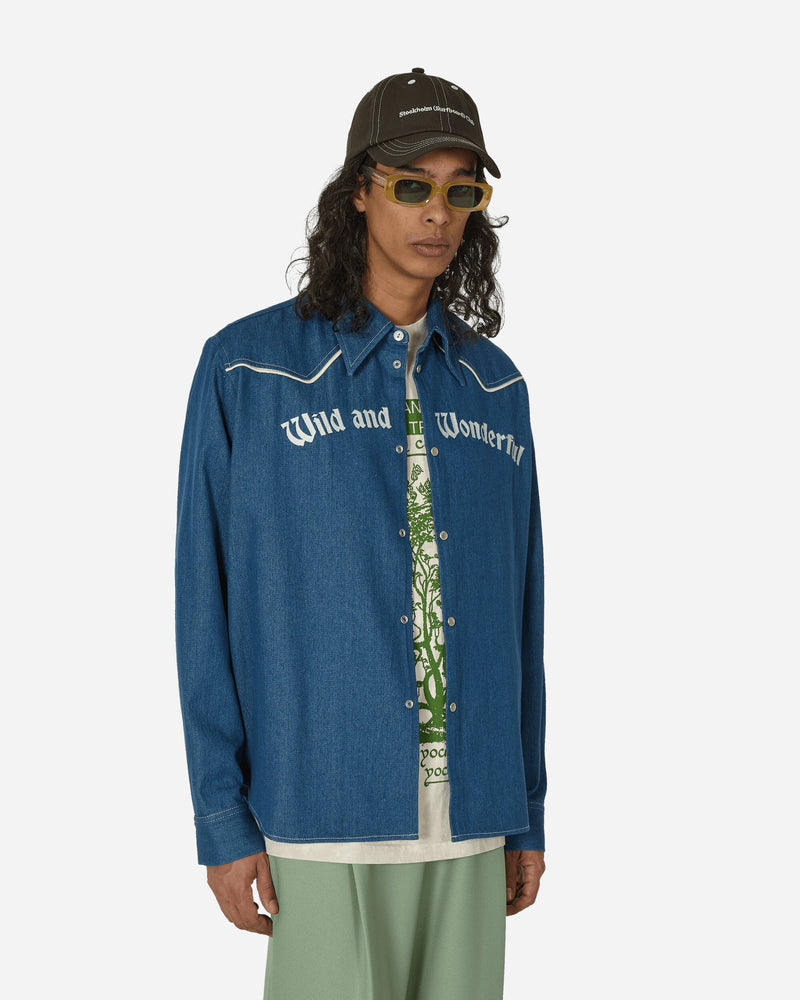 Stockholm (Surfboard) Club Embroidered Western Shirt Blue