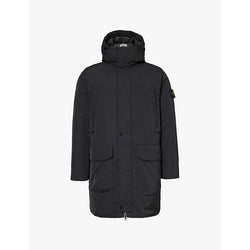 Stone Island Brand-badge hooded shell-down jacket