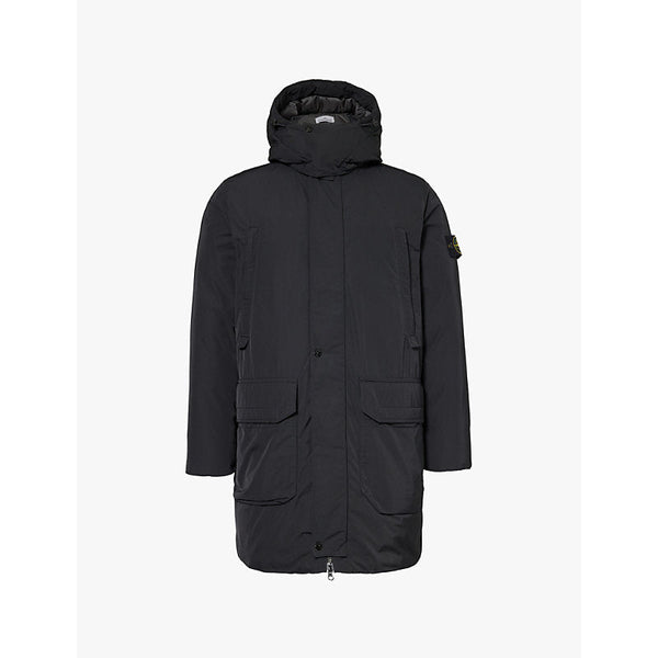 Mens Stone Island Brand-badge hooded shell-down jacket