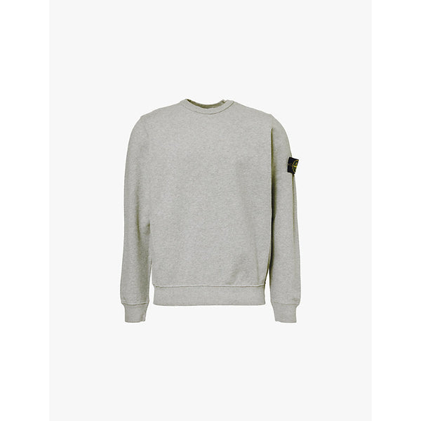 Mens Stone Island Brand-badge relaxed-fit cotton-jersey sweatshirt