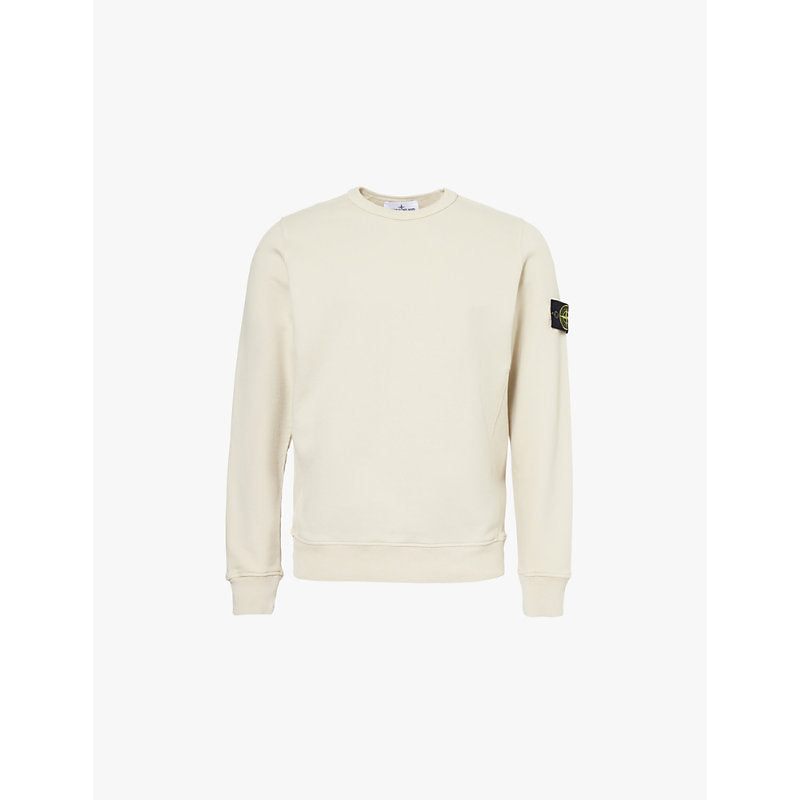 Mens Stone Island Brand-badge relaxed-fit cotton-jersey sweatshirt