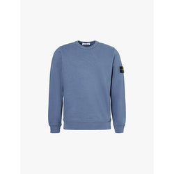 Mens Stone Island Brand-badge relaxed-fit cotton-jersey sweatshirt