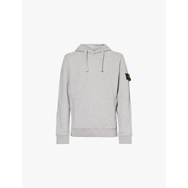 Mens Stone Island Brand-patch relaxed-fit cotton-jersey hoody