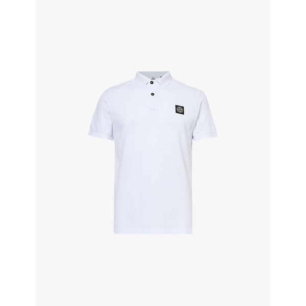 Mens Stone Island Brand-patch short-sleeved stretch-cotton-piqué polo shirt