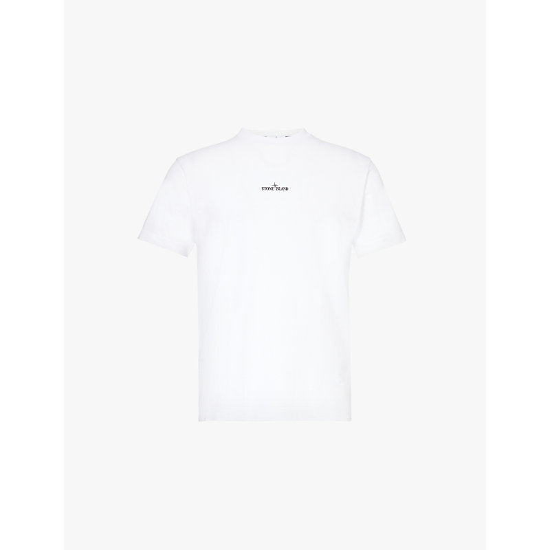 Stone Island Branded-print short-sleeved cotton-jersey T-shirt