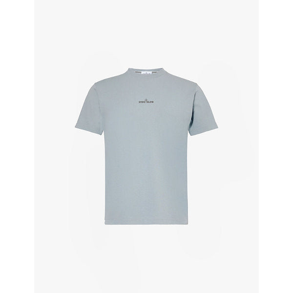 Mens Stone Island Branded-print short-sleeved cotton-jersey T-shirt