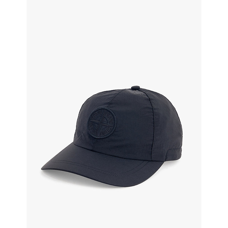 Mens Stone Island Curved peak embroidered branding shell cap