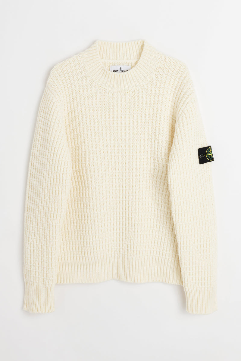 Stone Island Knitted Double Weave Sweater Natural