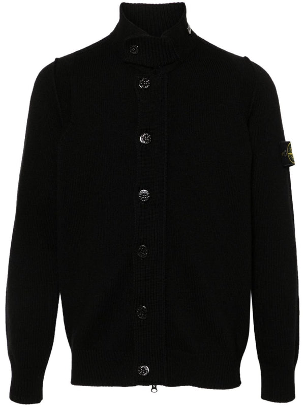 Stone Island Logo Wool Cardigan