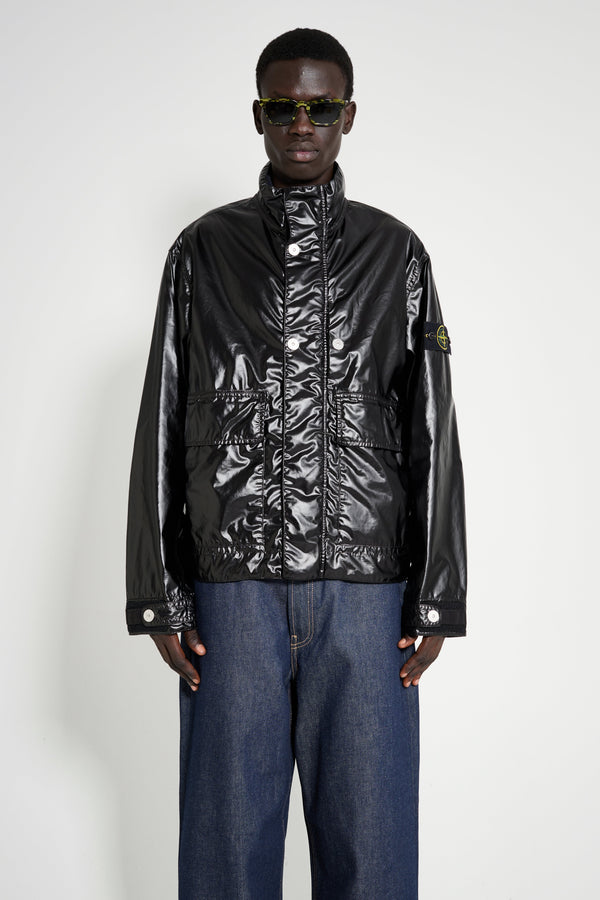 Stone Island Biker Nylon Jacket Black