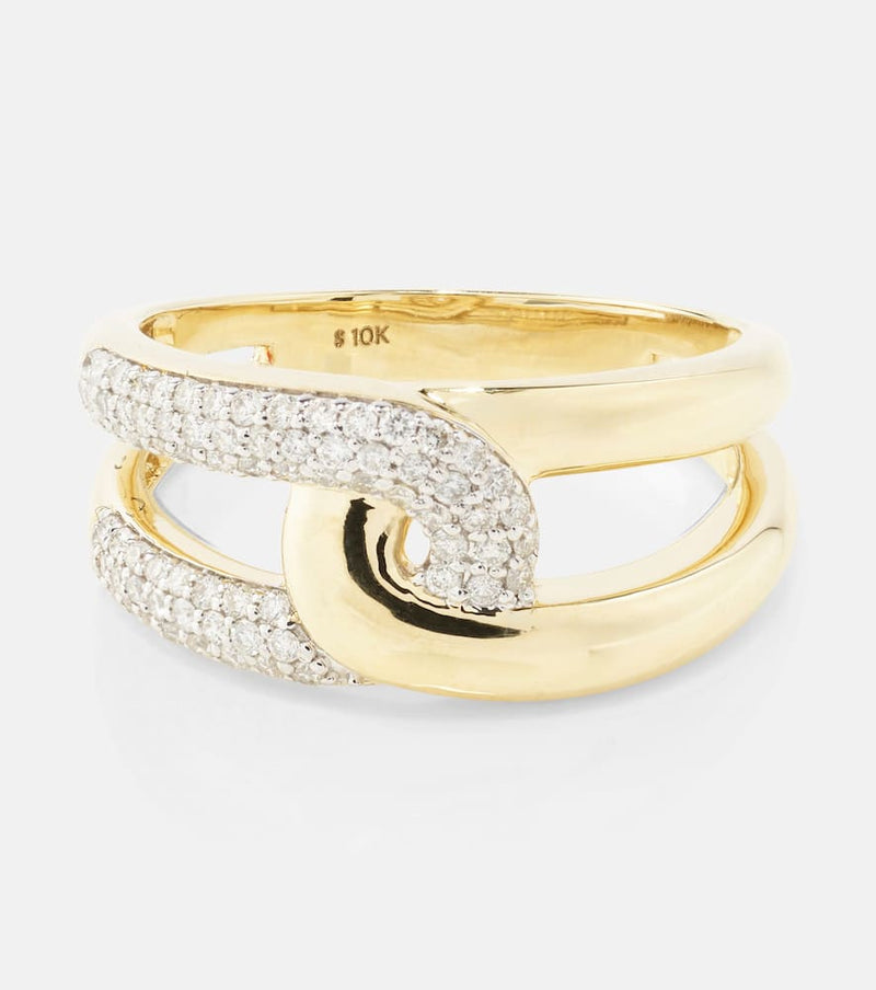 Stone and Strand 10kt gold ring with diamonds