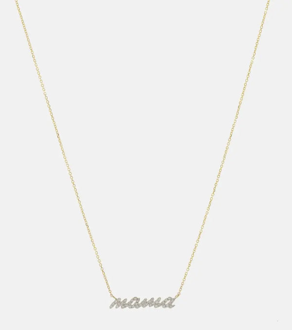 Stone and Strand Hey Mama 10kt gold necklace with diamonds | LYBSTORE