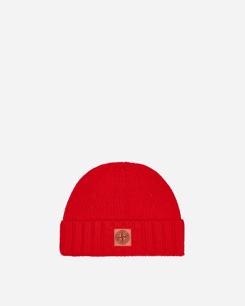 Stone Island Garment Dyed Wool Beanie Lobster Red