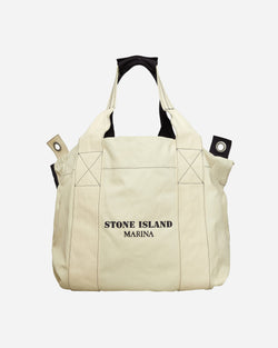 Stone Island Marina Plated Cotton Canvas Tote Bag Butter