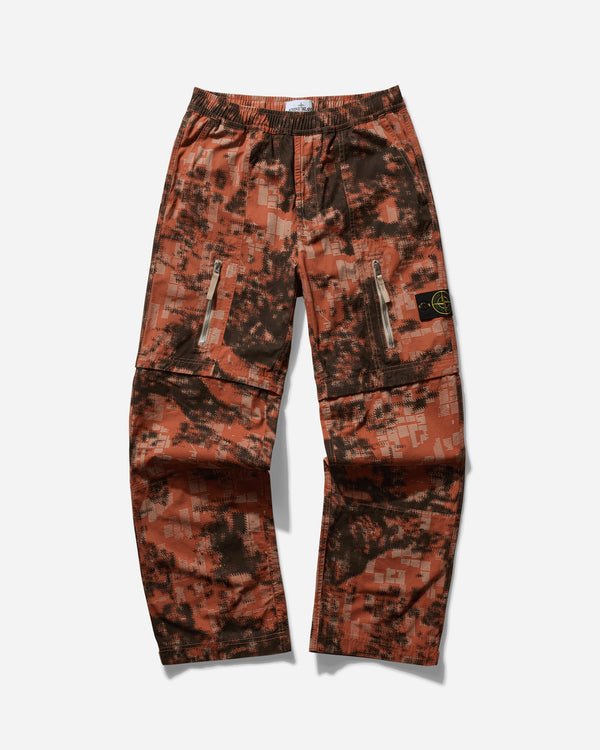 Stone Island Men s Camouflage Cotton Canvas Cargo Trousers Orange