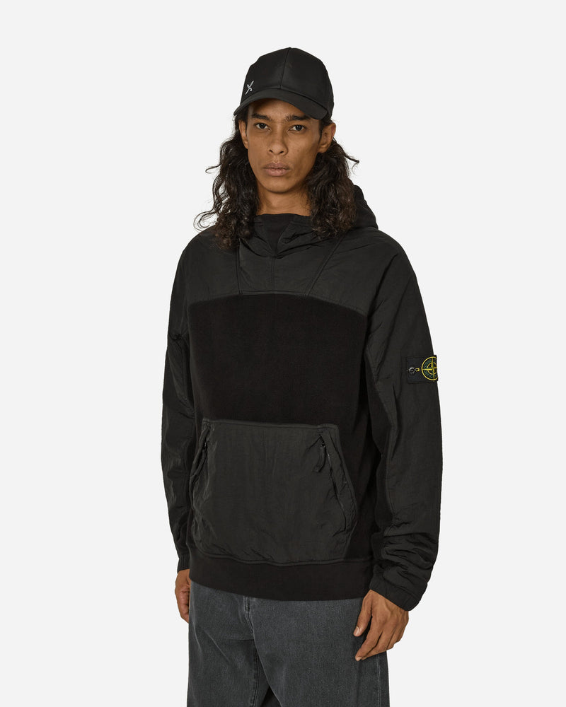 Stone Island Cotton Pile Nylon-TC Hooded Sweatshirt Black