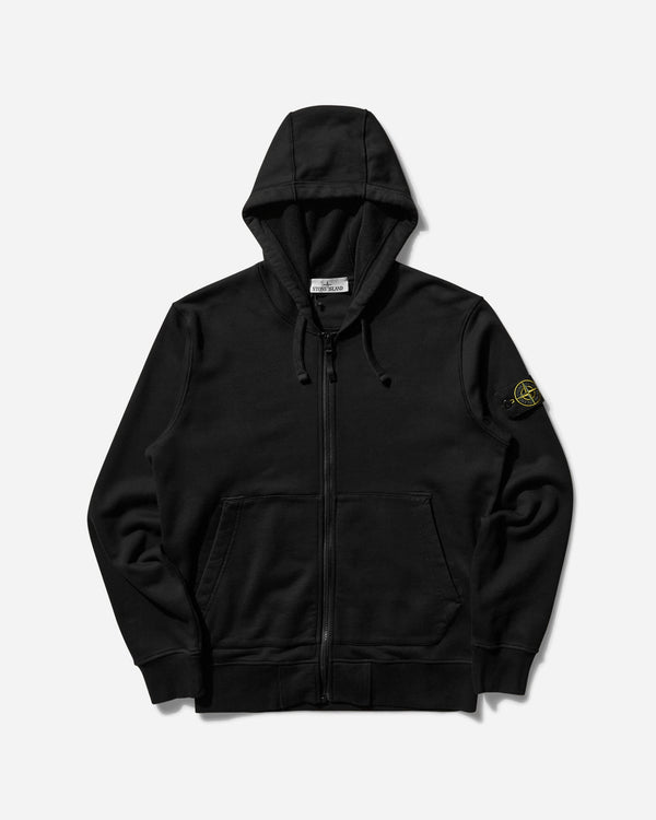 Stone Island Men s Brushed Organic Cotton Fleece Zip Up Hoodie Black