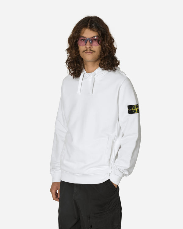 Stone Island Garment Dyed Hooded Sweatshirt White