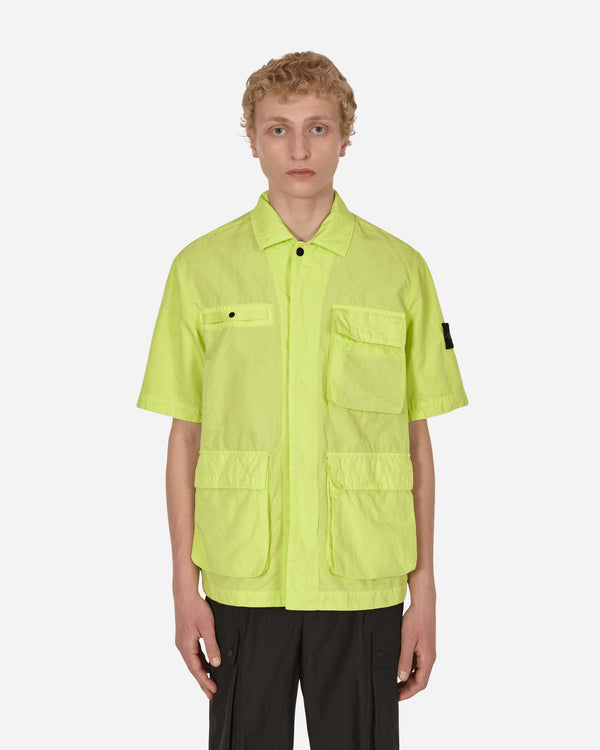 Stone Island TELA COTONE LINO FIAMMATO-TC Garment Dyed Shortsleeve Jacket Yellow