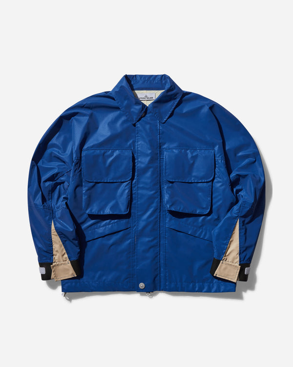 Stone Island Marina Nylon Canvas Plated Reflective Jacket Bright Blue