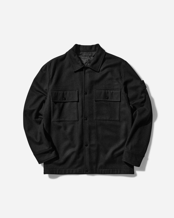 Stone Island Ghost Weatherproof Cotton Canvas Overshirt Black