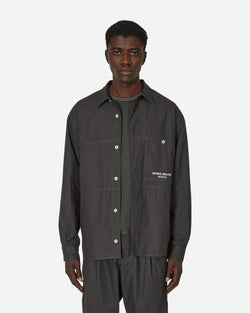 Stone Island Marina Pleated Cotton Canvas Overshirt Charcoal