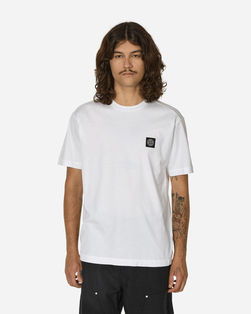 Stone Island Garment Dyed Logo T-Shirt White