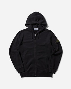 Stone Island Men s Brushed Organic Cotton Fleece Zip Up Hoodie Black